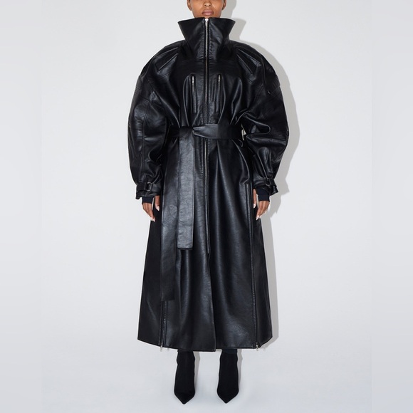 KHY Faux Leather Trench - Picture 1 of 9